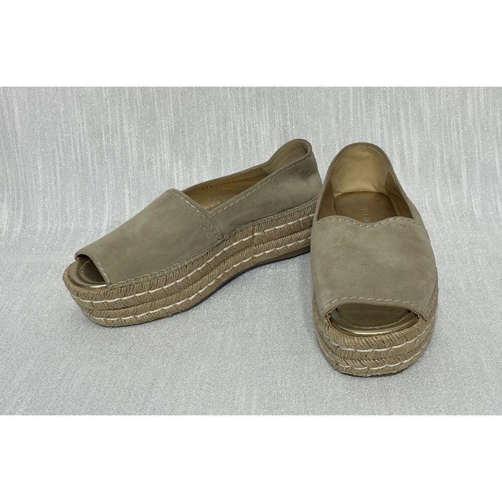 Prada Platform Espadrilles Suede - Size 7.5 (37.5)